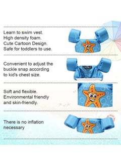GGEROU Toddler Swim Vest, Kids Water Wings Arm Floaties for 30-66 Pounds, Infant Safety Swim Aid Jumper Inflatable,Swim Arm Bands,Float Sleeves Swimming Armbands, Blue  - Image 3