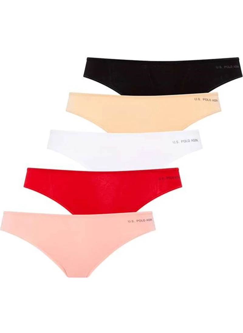 U.S. Polo Assn. BASE. Polo Assn. 67005 Women's 5-Pack Elastic String - Black&skin&white&salmon&red