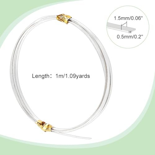 PH PandaHall 15x05mm Flat Sterling Silver Wire 32ft 1M Soft Jewelry Wire 24 Gauge Craft Wires Bendable Metal Craft Beading Wires for DIY Earrings Bracelets Necklaces Jewelry Making - Image 3