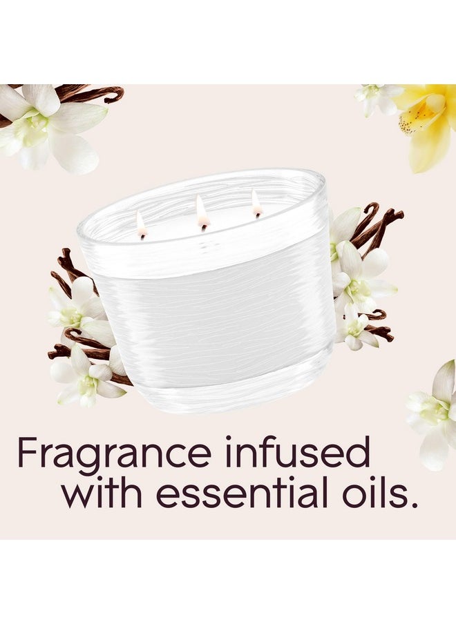 Glade Glade Sheer Vanilla Embrace 3-Wick Fragrance Candle, Essential Oil Infused, Air Freshener, 6.8 Oz, 3 Count  - Image 2