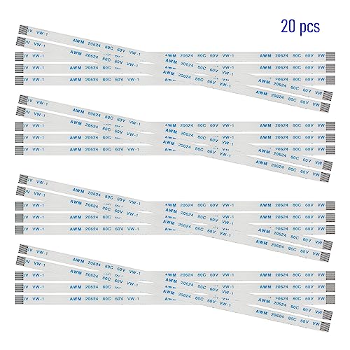 FOCMKEAS 20PCS 6 Pin Flexible Flat Cable, 0.5mm Pitch 150mm FPC FFC Flexible Flat Ribbon Cable for LCD TV DVD Player 3D Printer Laptop(A Type) - Image 3