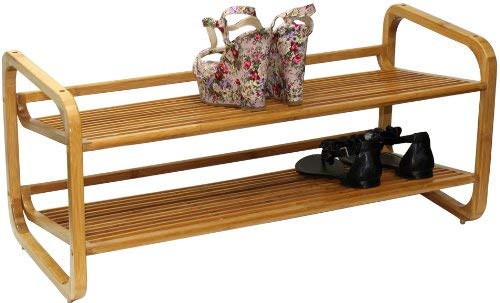 Oceanstar 2-Tier Bamboo Shoe Rack, Natural - Image 3