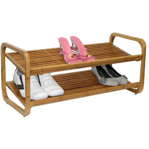Oceanstar 2-Tier Bamboo Shoe Rack, Natural - Image 5