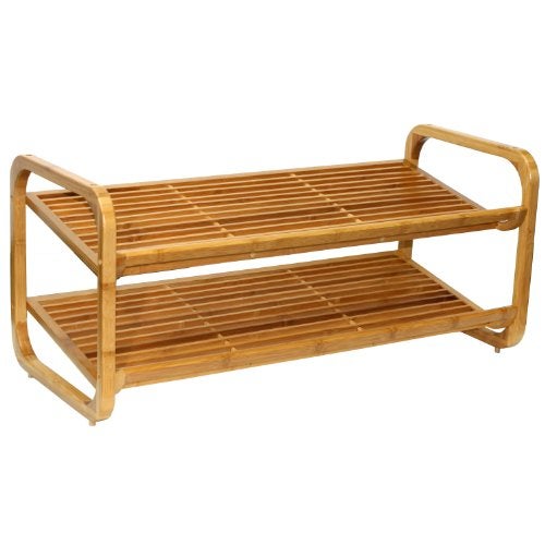 Oceanstar 2-Tier Bamboo Shoe Rack, Natural - Image 2