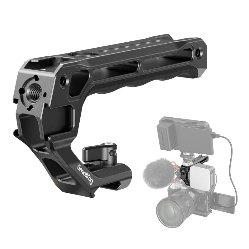 SmallRig Lightweight NATO Top Handle - Quick Release NATO Grip for DSLR Camera Cage - Universal Top Handle with 5 Cold Shoe Adapters and NATO Clamp (Lite) - 3766 - Image 1