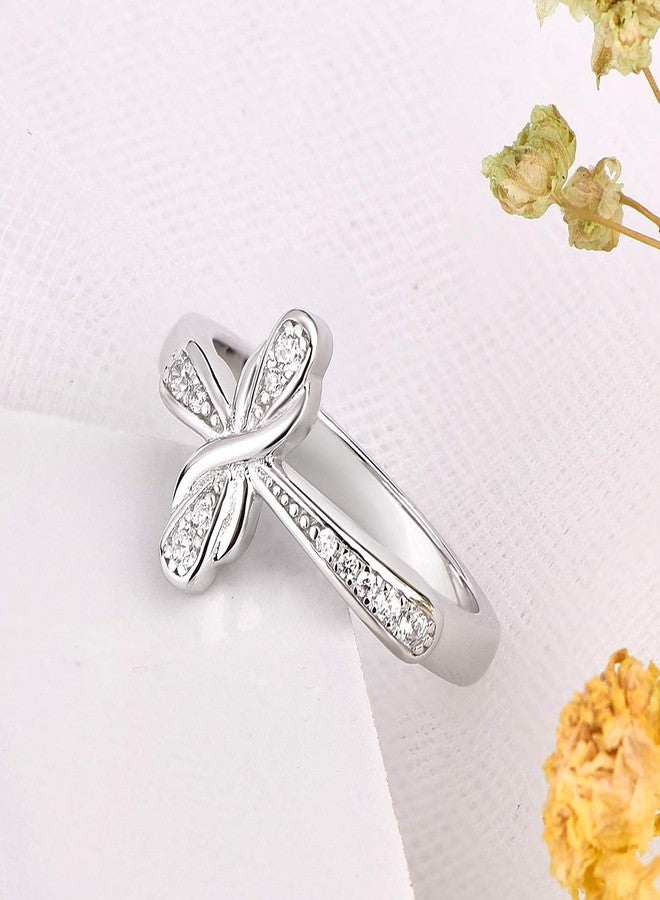 YL Cross Rings 925 Sterling Silver Infinity Band Cubic Zirconia Religious Jewelry for Women-size10 - Image 5