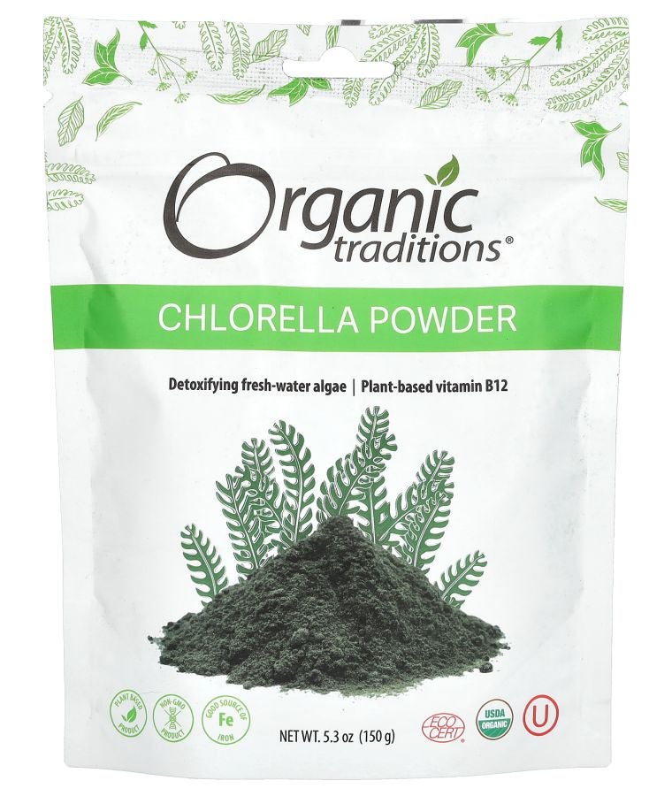 Organic Traditions Chlorella Powder 5.3 oz (150 g)