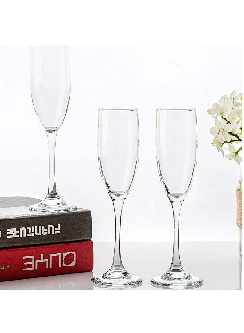 3Diamonds Champagne Glass Set of 6, 6.7 oz (190 ml )champagne glasses, Luxury wine glasses for picnic, Crystal Clear, Dishwasher Safe Wine Glass for Anniversary Wine glass Gift Set Made in Bulgaria - Image 2