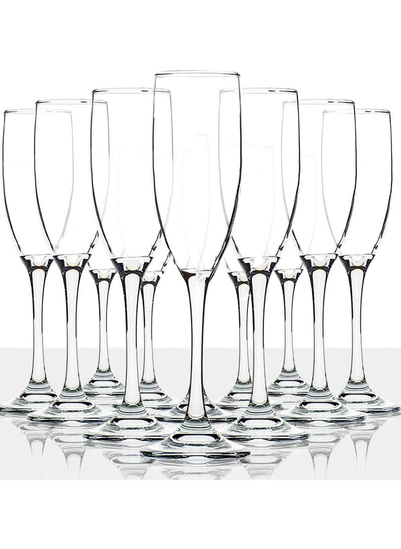 3Diamonds [3Diamonds] Champagne Glass Set of 6, 6.7 oz (190 ml )champagne glasses, Luxury wine glasses for picnic, Crystal Clear, Dishwasher Safe Wine Glass for Anniversary Wine glass Gift Set Made in Bulgaria  - Image 1