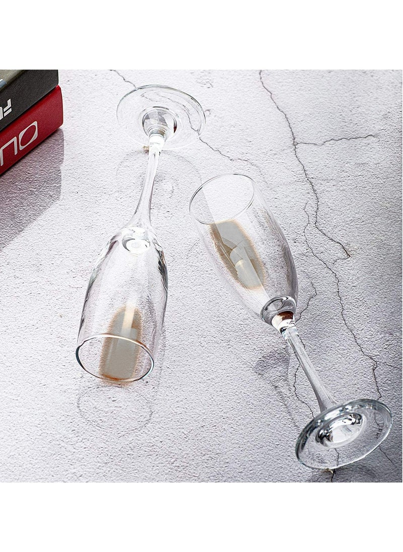 3Diamonds [3Diamonds] Champagne Glass Set of 6, 6.7 oz (190 ml )champagne glasses, Luxury wine glasses for picnic, Crystal Clear, Dishwasher Safe Wine Glass for Anniversary Wine glass Gift Set Made in Bulgaria  - Image 4