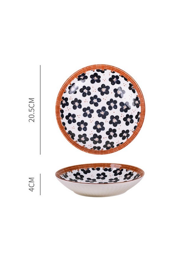 OLWICK® Ceramic Dinner Plates, 8 inches Round Kitchen Dinner Dishes for Dessert, Appetizer, Pasta, Salad, Sandwich, Microwave Oven Dishwasher Safe, Set of 2 - Image 3