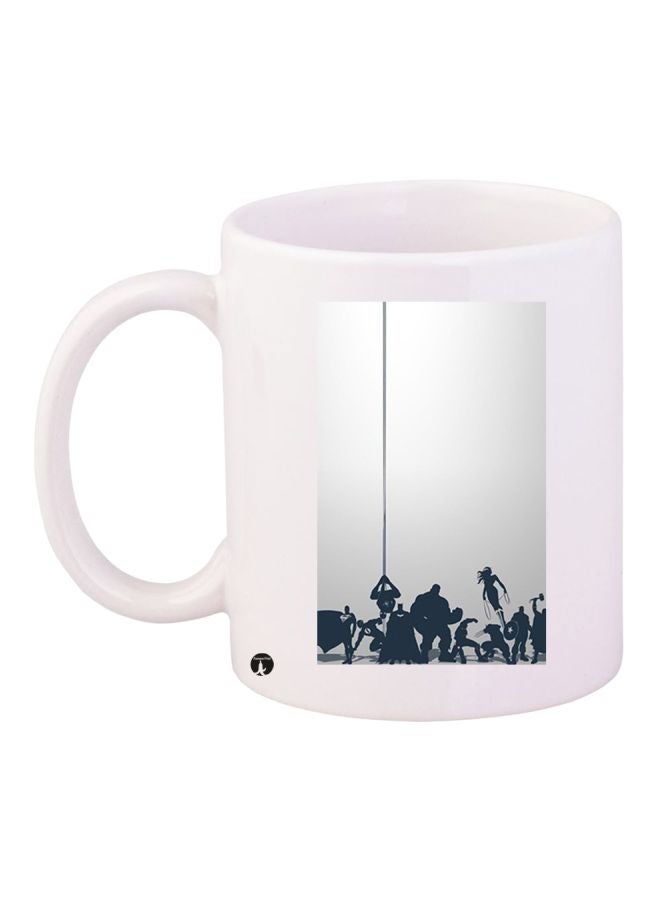 RYN Cartoon Printed Coffee Mug White/Black/Grey 11ounce