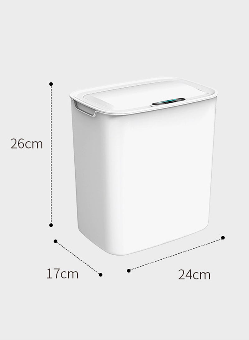 3.7 Gallon/14L Automatic Bathroom Trash Can, Touchless Motion Sensor Garbage Can with Lid, Smart Plastic Slim Wastebasket for Bathroom, Office, rv, Bedroom, Living Room