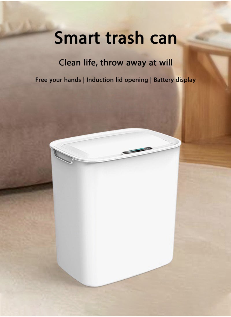 Jourvent 3.7 Gallon/14L Automatic Bathroom Trash Can, Touchless Motion Sensor Garbage Can with Lid, Smart Plastic Slim Wastebasket for Bathroom, Office, rv, Bedroom, Living Room  - Image 5
