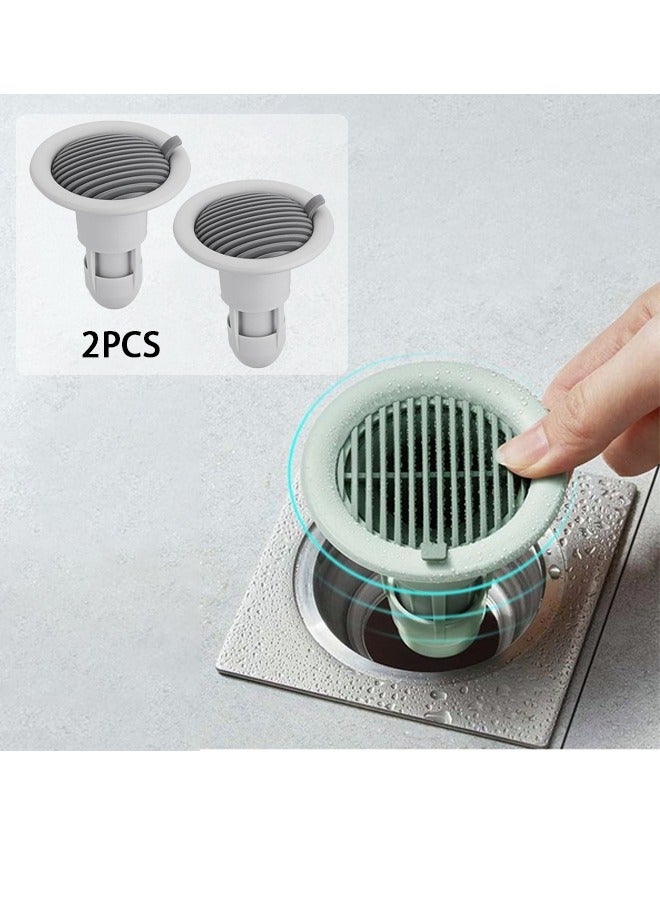 2PCS Deodorant Floor Drain Sealed TPR Soft Plug One-way Drainage Design Wear-resistant and Anti-corrosion Anti-blocking Bathroom Kitchen Filter - Image 1