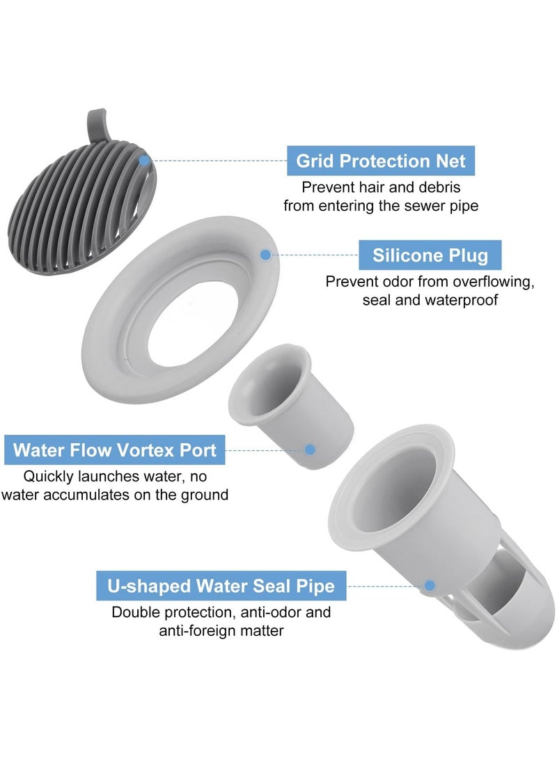 2PCS Deodorant Floor Drain Sealed TPR Soft Plug One-way Drainage Design Wear-resistant and Anti-corrosion Anti-blocking Bathroom Kitchen Filter - Image 2