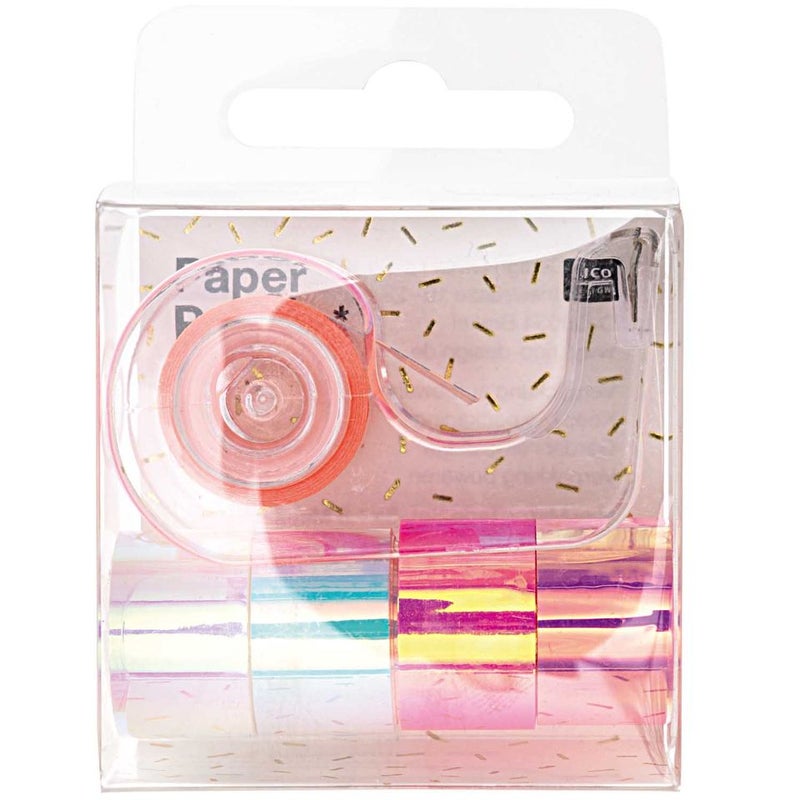 RICO DESIGN Mini Mirror Tape Set - White/Pink