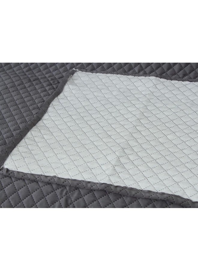 Nendle Luxurious Soft Velvet Quilted Anti-Slip Sofa Cover 5 Seater Fully Covered with Combined Sofa Seat, Back and Arms Protector Covers (Grey, Pack of 3+1+1) - Image 5