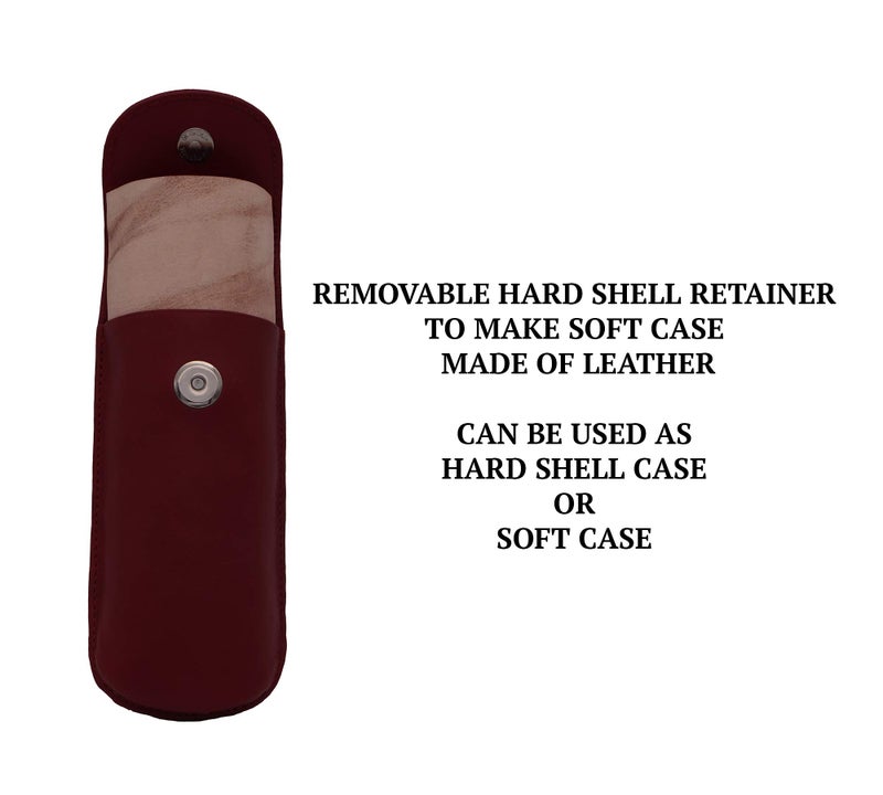 Adamis Genuine Leather Hard Shell Men And Women Spectacle Holder, Convertible To Soft And Flexible Spectacle Pouch With Removable Leather Shell. Durable For Sunglass, Reading Glasses. Size 7 x 16 cm - Image 4
