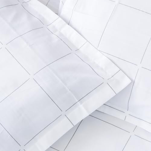 SleepyCat Cotton Pillow Case with Envelope Closure - 1 Piece | Coloured with AZO-Free Dyes and Oeko-Tex Certified | Machine Washable, Overboard Checks (Cuddle Size, 52x20 Inches), 200 TC - Image 4