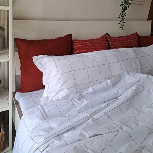 SleepyCat Cotton Pillow Case with Envelope Closure - 1 Piece | Coloured with AZO-Free Dyes and Oeko-Tex Certified | Machine Washable, Overboard Checks (Cuddle Size, 52x20 Inches), 200 TC - Image 3