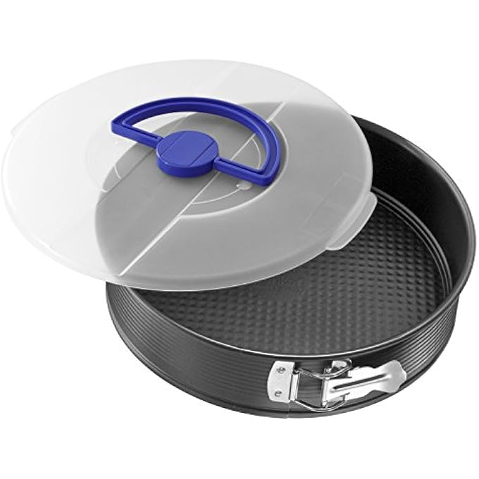 Zenker Z3979 Springform Cake Tin 26 cm with Lid from The Pure Series NonStick Baking Mould Round Cake Tin with Flat Base to Go Baking Mould Colour Black Quantity 1 Piece - Image 1