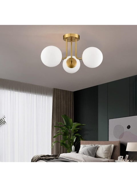 Gold Globo di vetro Chandelier - 3 globes