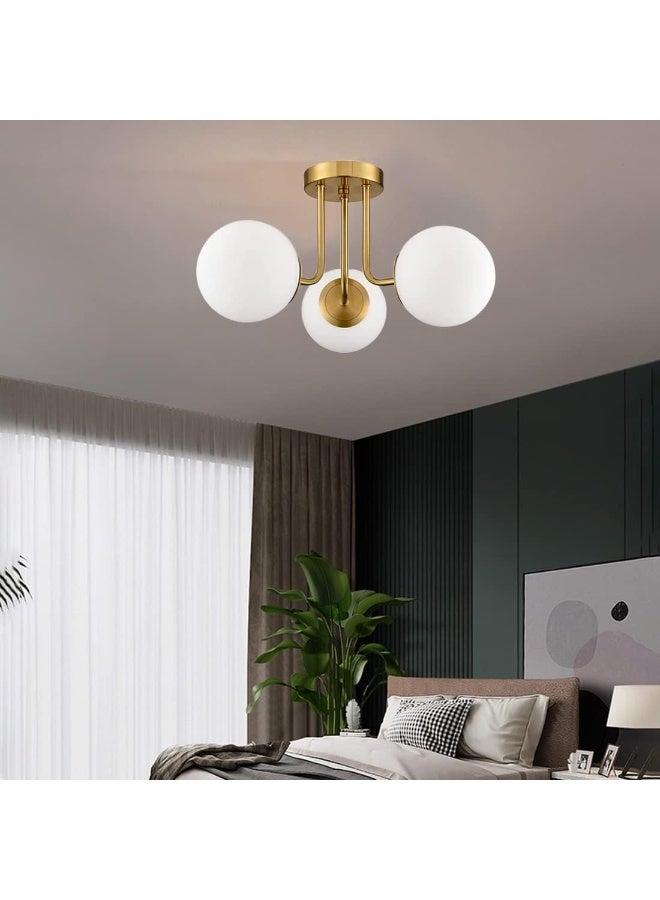 Cluc Gold Globo di vetro Chandelier - 3 globes - Image 1