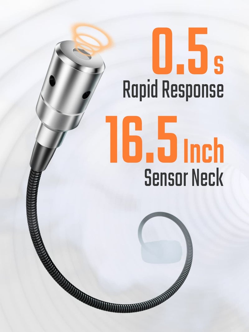TOPTES PT520A Natural Gas Detector, Gas Leak Detector with 17-Inch Gooseneck, Locating The Source Like Propane, Methane, and Butane for Home and RV (Includes Battery x3) - Orange - Image 2