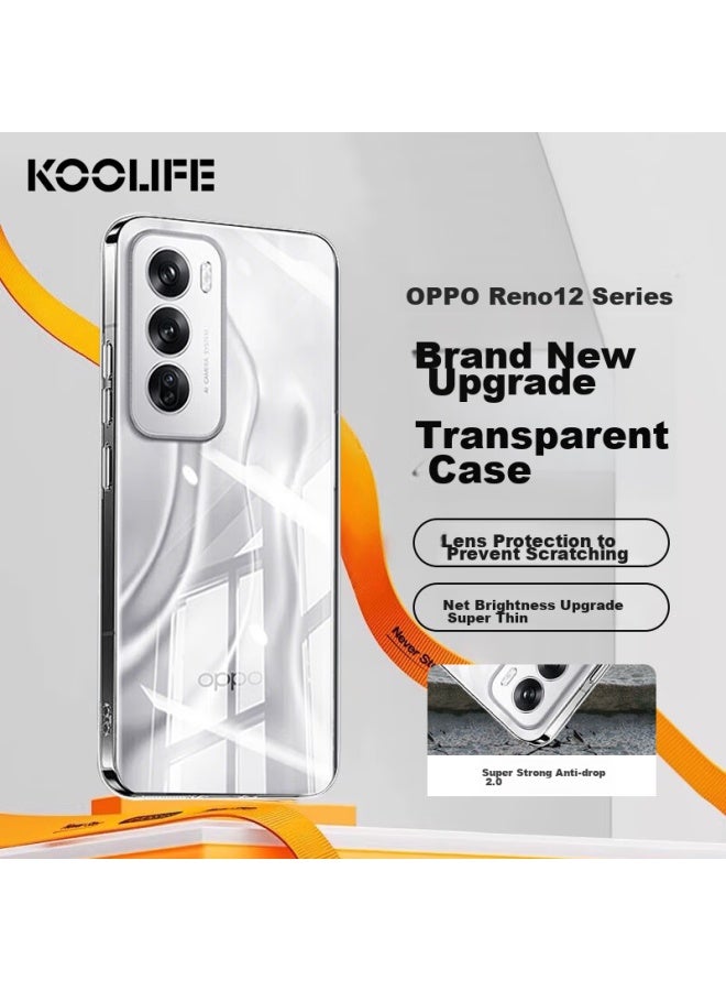 Koolife Phone Case For Oppo Reno12, Protective Cover For Reno12, Full Lens Protection, Simple Skin-friendly Transparent Soft Shell, Fingerprint-resistant Back Cover - Image 1