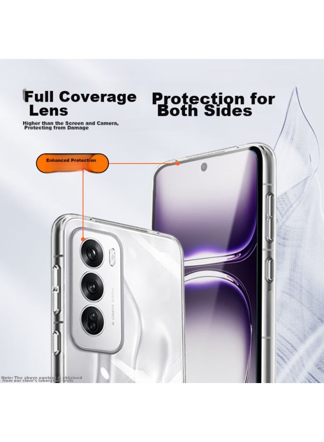 Koolife Phone Case For Oppo Reno12, Protective Cover For Reno12, Full Lens Protection, Simple Skin-friendly Transparent Soft Shell, Fingerprint-resistant Back Cover - Image 3