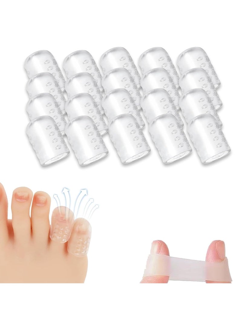 20pcs Silicone Anti-Friction Toe Protector, Silicone Toe Protectors, Gel Toe Protectors, Breathable Little Toe Covers, Blisters, Calluses, Corns Protection - Image 1
