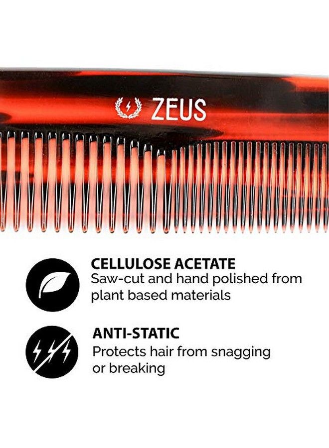 Zeus مشط شعر كبير يدوي 7.5" غير ثابت من الأسيتات مضاد للتشابك (تقليدي) Y11 - Image 5