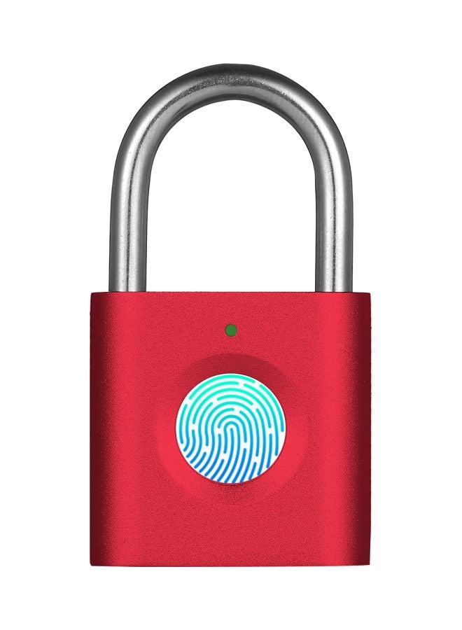 Rechargeable Smart Fingerprint Padlock Red/Silver/Green 5.04x2.9x1.3cm - Image 1