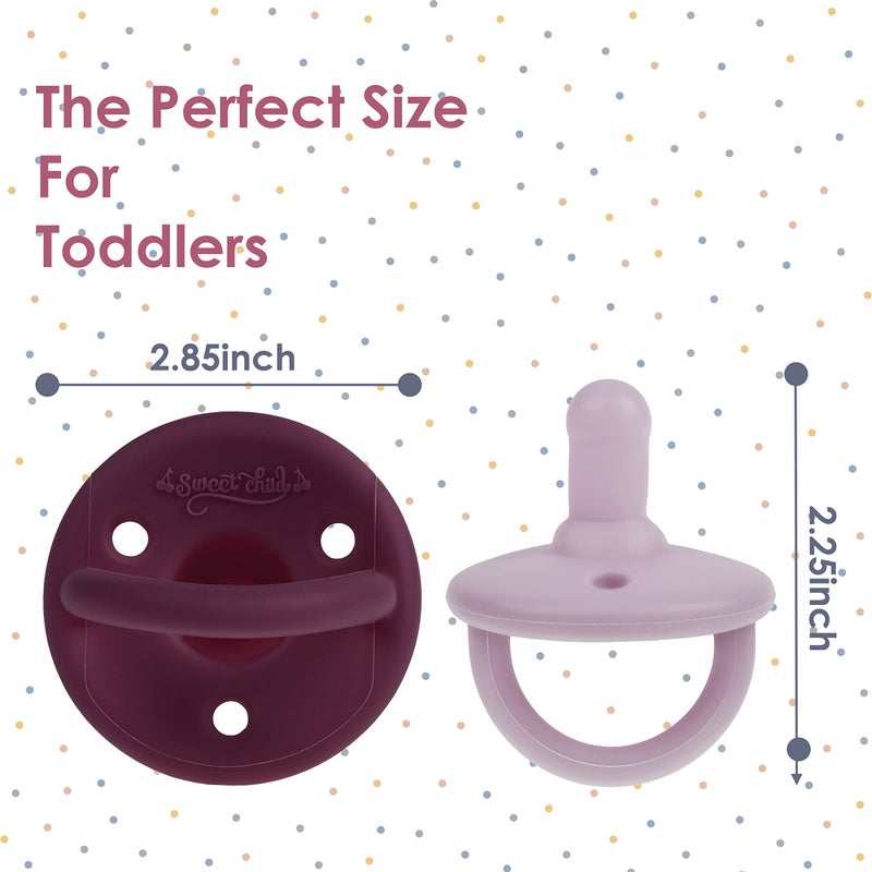 Sweet Child Pacifiers 0-18 Months, Set of 6 Ultra-Light Silicone Binkies with Collapsible Handle & 3 Air Holes for Added Safety, Best Newborn Pacifiers for Baby Boys Or Girls - Image 3