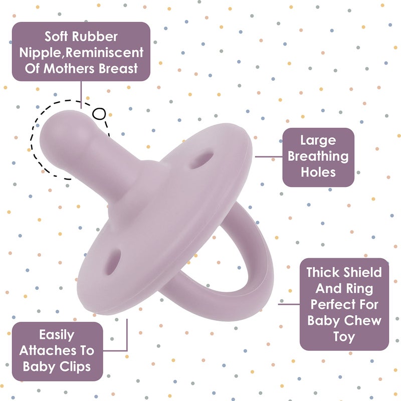 Sweet Child Pacifiers 0-18 Months, Set of 6 Ultra-Light Silicone Binkies with Collapsible Handle & 3 Air Holes for Added Safety, Best Newborn Pacifiers for Baby Boys Or Girls - Image 4
