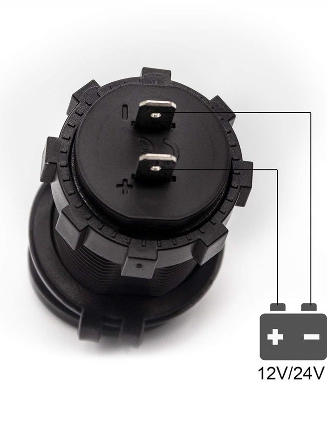 WYMECT Dual USB Charger Socket Waterproof Power Outlet 12V/24V 2.1A & 2.1A for Car Boat Marine RV Mobile Blue LED - Image 2