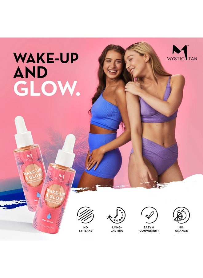 Mystic Tan Wake Up & Glow Drops 1.0 Fl. Oz. Instant Highlighting Drops For Face And Body With Hyaluronic Acid Perfect Skin Enhancer For Face And Body Premium Hydrating Illuminating Drops  - Image 4