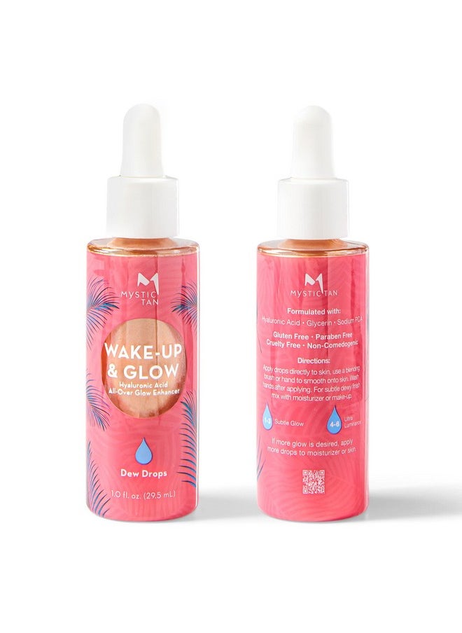 Mystic Tan Wake Up & Glow Drops 1.0 Fl. Oz. Instant Highlighting Drops For Face And Body With Hyaluronic Acid Perfect Skin Enhancer For Face And Body Premium Hydrating Illuminating Drops  - Image 3