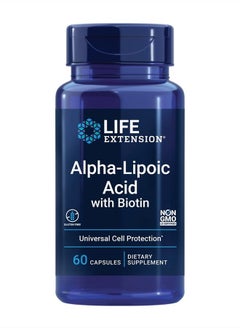 Life Extension Alpha-Lipoic Acid with Biotin - Alpha-Lipoic Acid Supplement Formula for Liver & Nerve Health and Cell Protection Support With Vitamin B- Gluten-Free, Non-GMO - 60 Capsules  - Image 1