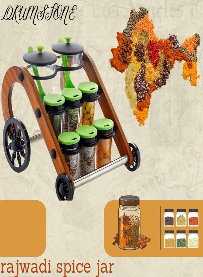 Drumstone 2677 Rajwadi Spice Jar Stand: Elegant and Functional Spice Organizer with Multiple Jars for Easy Access, Perfect for Keeping Your Kitchen Tidy and Your Spices Fresh - Image 2