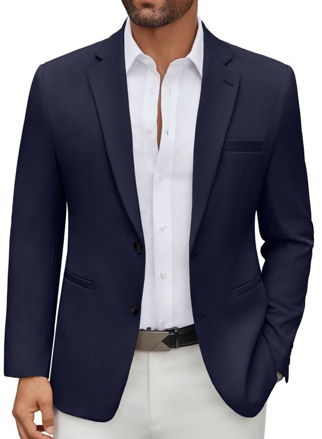 COOFANDY Men's Casual Blazer Regular Fit Lightweight Two Button Sport Coat Suit Jacket, Navy Blue, M - Image 1