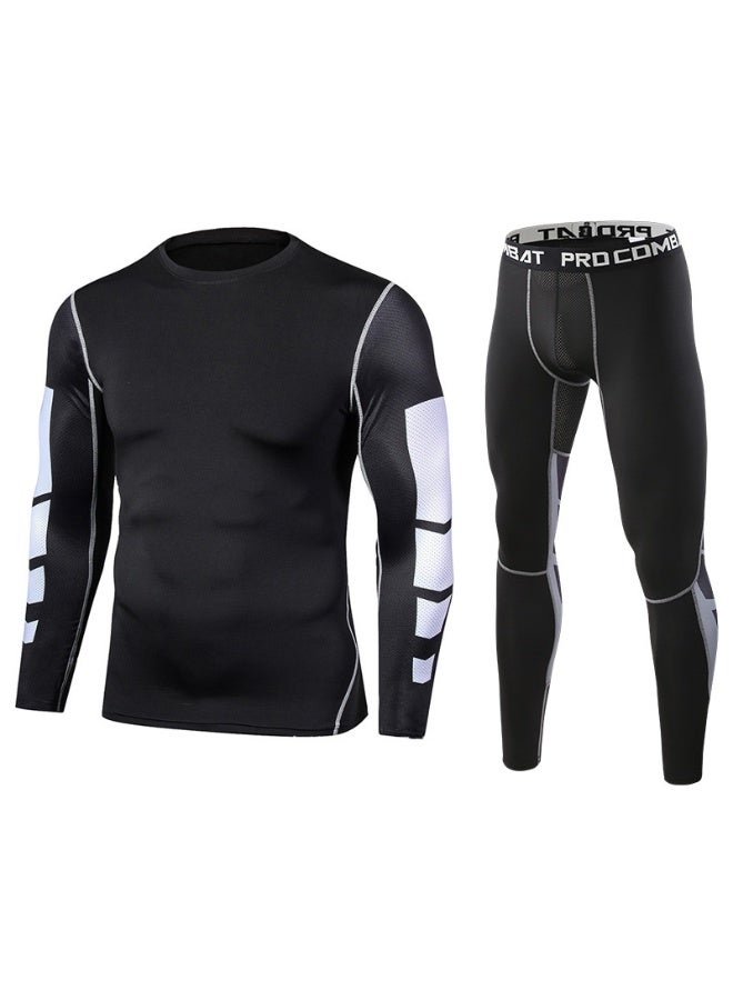 Combat Mens Training Sportswear Set Gym Fitness Compression Tracksuit Suit Jogging Tight Sports Wear Clothes Dry Fit Leggings - Image 1