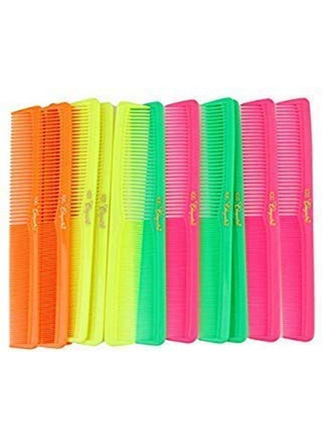 Krest 7 inch All Purpose Hair Comb. Hair Cutting Combs. Barber’s & Hairstylist Combs. Neon Mix. 12 Units.