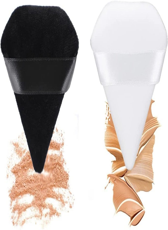 VBA 2Pcs Reusable Make Up Sponges Triangle Powder Puff, Soft Powder Puff for Face Foundation Sponge Makeup Tool Puff (Multicolor) - Image 1
