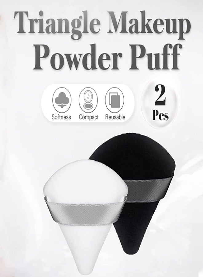VBA 2Pcs Reusable Make Up Sponges Triangle Powder Puff, Soft Powder Puff for Face Foundation Sponge Makeup Tool Puff (Multicolor) - Image 2