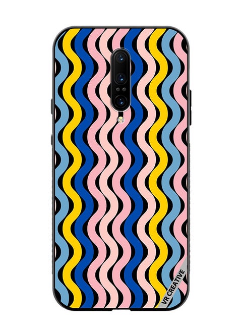 Protective Case Cover For OnePlus 7 Pro Retro Vintage Waves Groove Design Multicolour