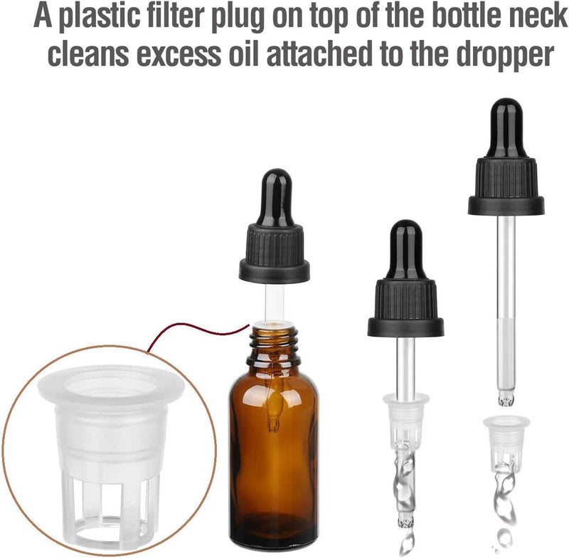 Amber Glass Bottle with Glass Pipette, Amber Dropper Refillable Bottle Small Sample Glass Bottle for Essential Oil Diffuser, Aromatherapy, Blends Massage, Beauty Oil, 6 * 30ml - Image 4