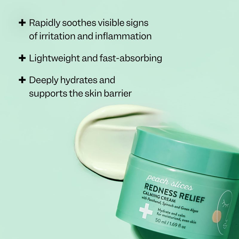 Peach Slices - Redness Relief Calming Cream (1.69 oz) - Hydrate & Calm - Moisturized, Even Skin - Panthenol, Spinach, Green Algae, & Turmeric - Vegan, Cruelty Free, Korean Skin Care & Beauty - Image 3