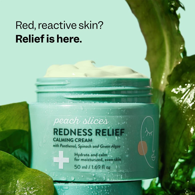 Peach Slices - Redness Relief Calming Cream (1.69 oz) - Hydrate & Calm - Moisturized, Even Skin - Panthenol, Spinach, Green Algae, & Turmeric - Vegan, Cruelty Free, Korean Skin Care & Beauty - Image 2